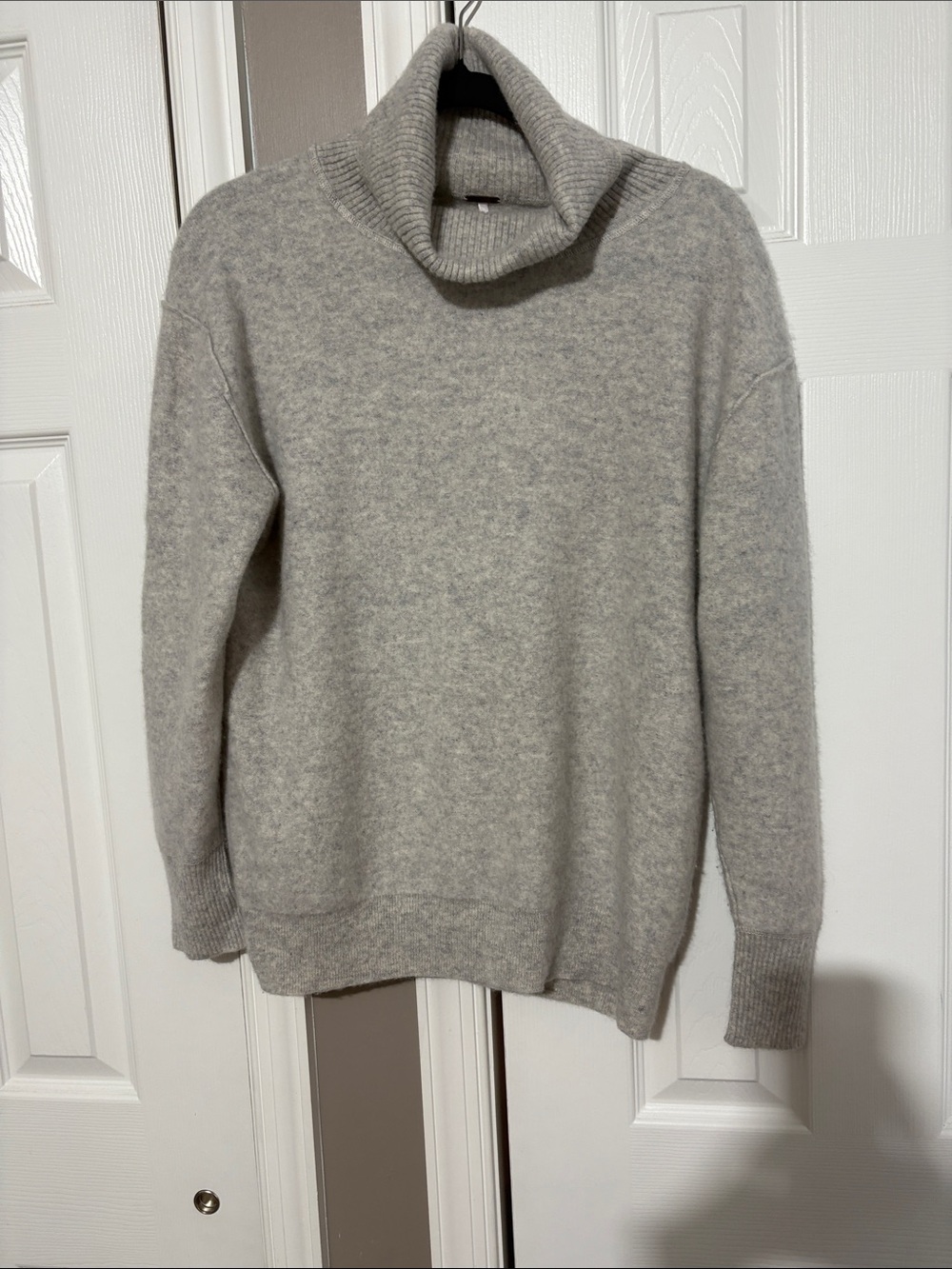 Free People Light Gray Cowl Neck Sweater